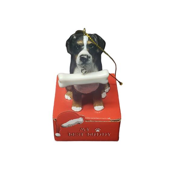 My Best Buddy Bernese Mountain Statue Christmas Ornament | Easily Personalized - Picture 1 of 3